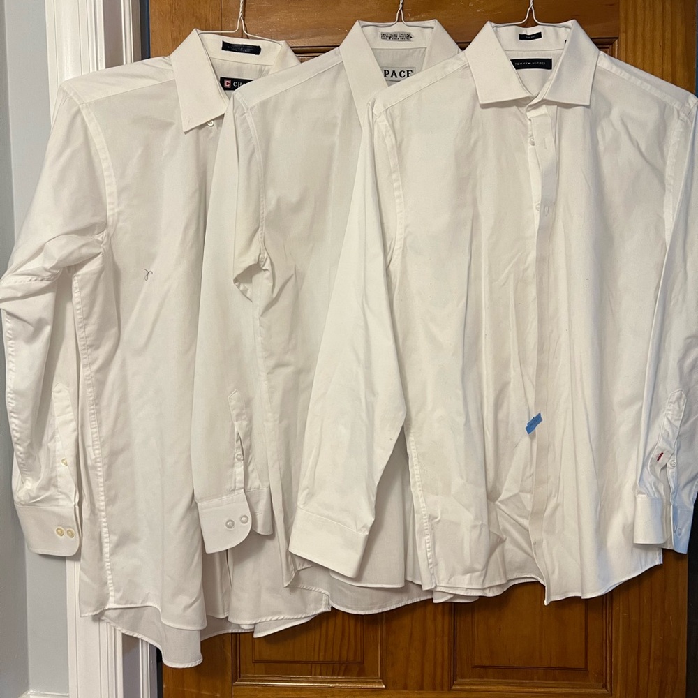 3 White Dress Shirts Bundle